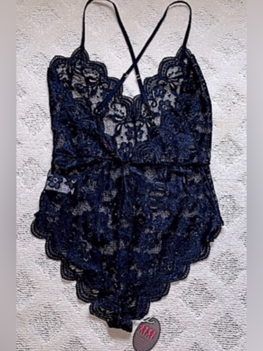 “AVID LOVE” SEXY BLACK LACE TEDDY SIZE M   NWT